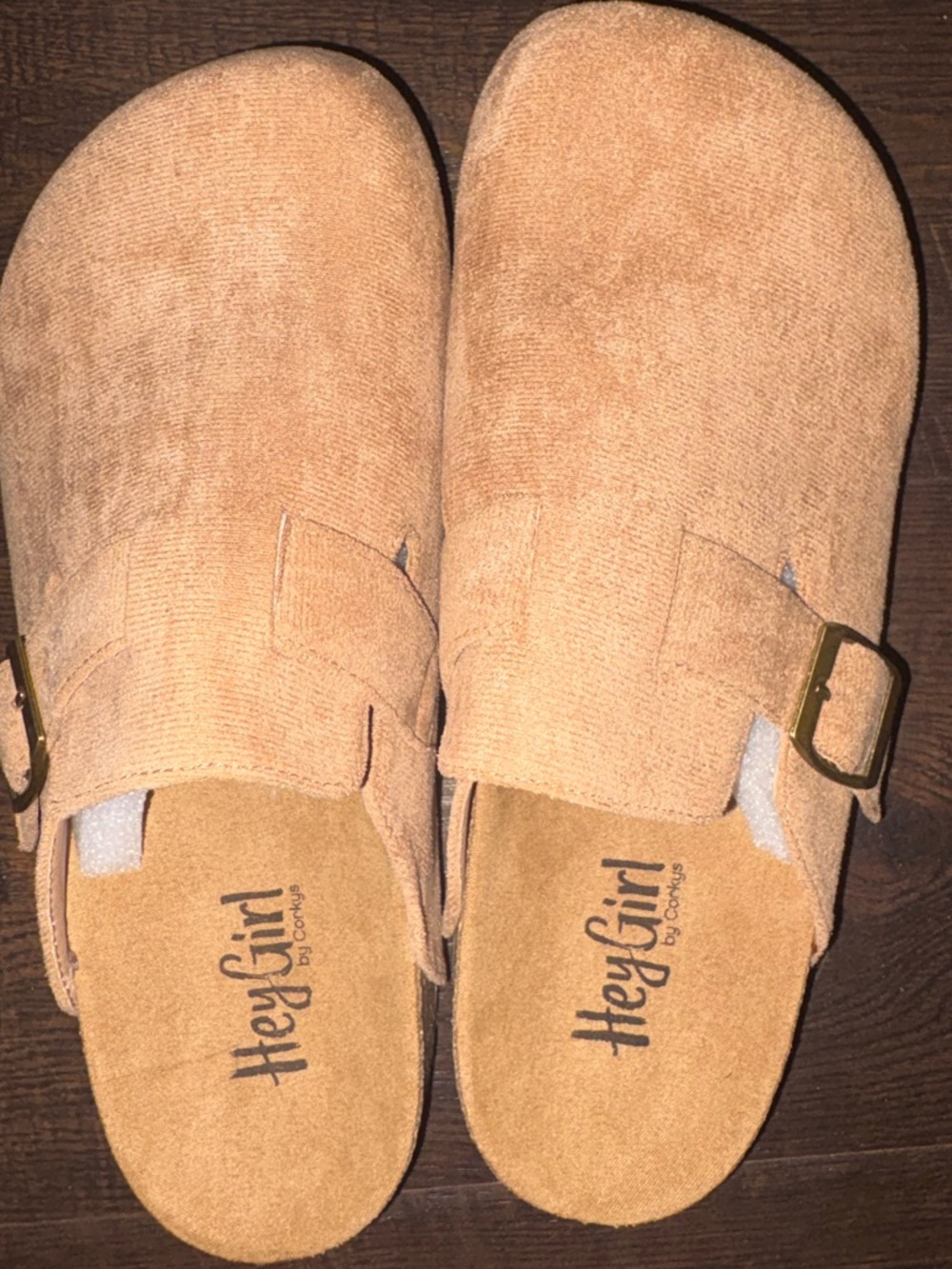 NWOT Hey Girl By Corkys Tan Suede Slip-On Clogs